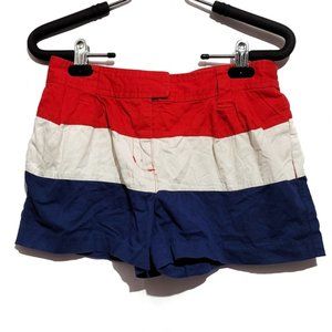 bdg red white and blue color block shorts bdg size